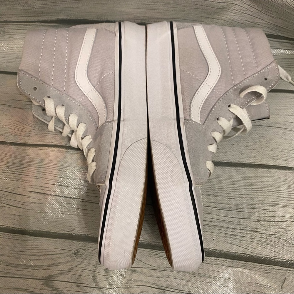 Vans Sk8 Hi Top Gray Dawn suede True White stripe M:4.5 W:6 Great…